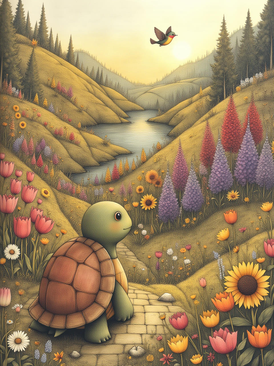 Illustrazione di La Tartaruga e il Colibrì — 2